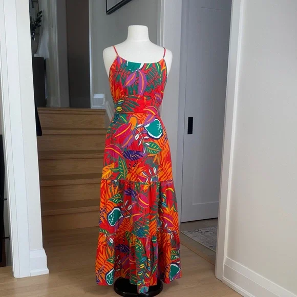 C&C California Tropical Linen Blend Maxi Dress – Size S – NWT - Picture 1 of 7